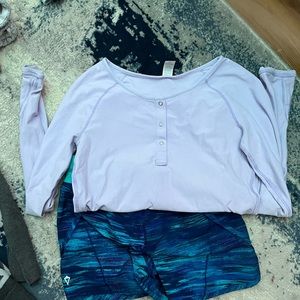 Ivivva long sleeve shirt with matching shorts both size 12